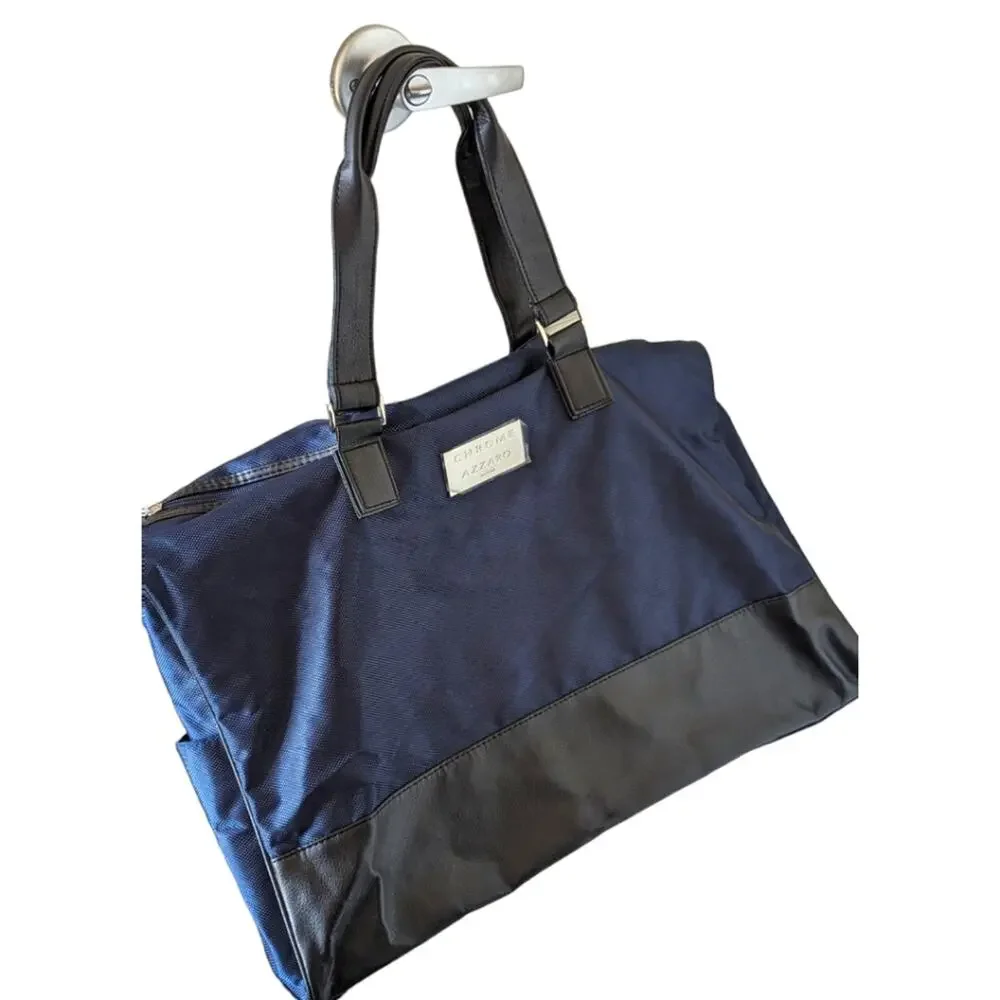 Chrome Azzaro Duffle Bag Navy Blue & Black
